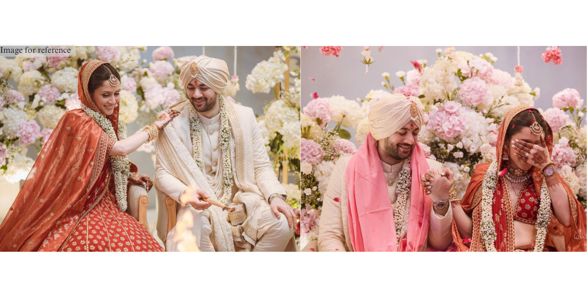 In wedding photos, Karan Deol and Drisha Acharya seem DREAMY